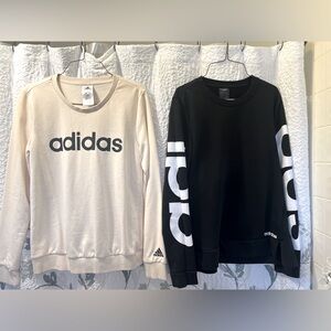 Women's Adidas Size Small lightweight sweatshirts. Pale Pink and Black.